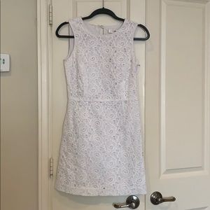 Brooks Brothers red fleece white lace dress